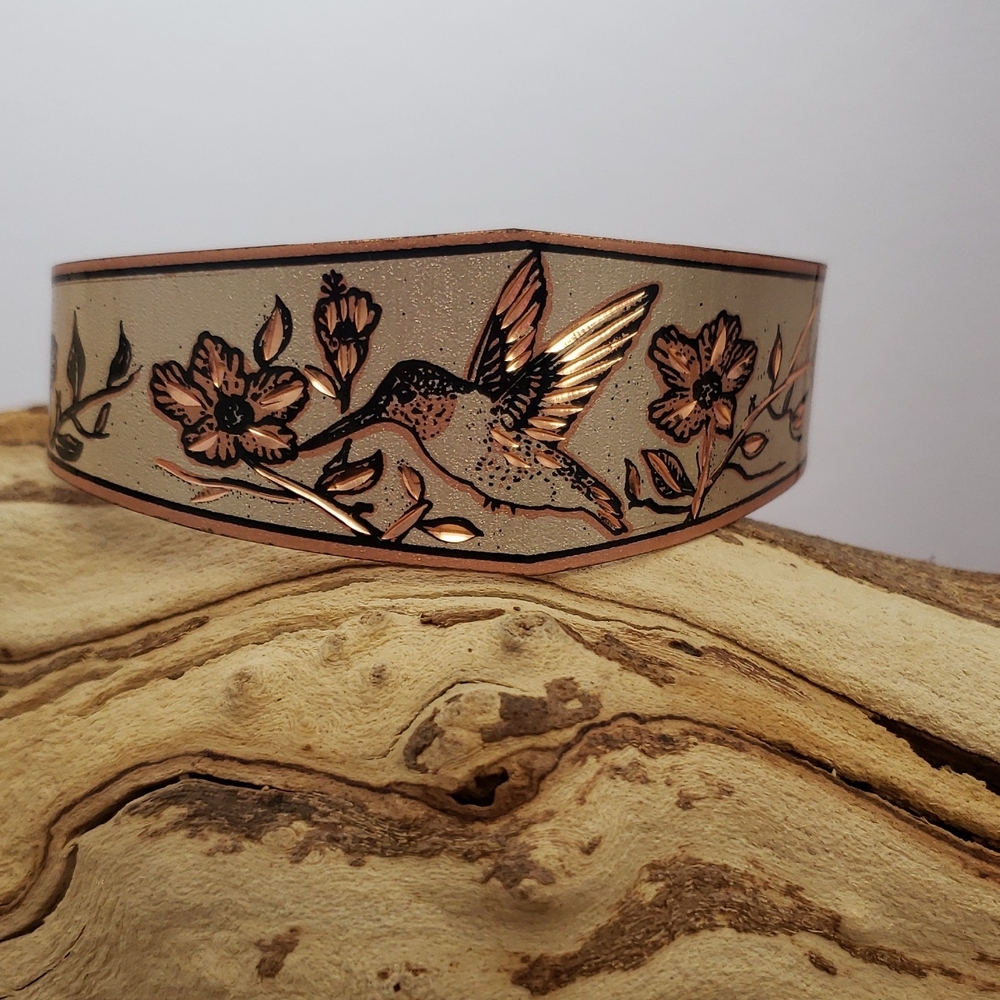 Elegant Floral Hummingbird Bracelet